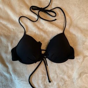 Victoria’s Secret Black Push Up Ruffle Top